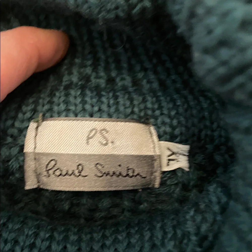 PAUL SMITH restored turtleneck chunky wool sweater XL - Picture 5 of 10